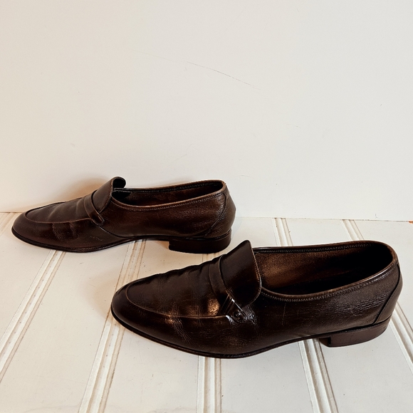 Bally Kelton Brown Leather Loafers Men’s Size 10 Slip On Dress Shoes Switzerland - Picture 5 of 14